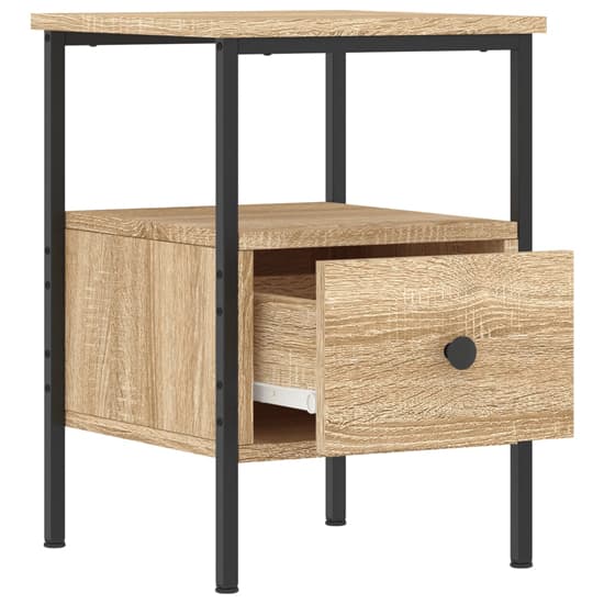 Achava Wooden Bedside Cabinet With 1 Drawer In Sonoma Oak