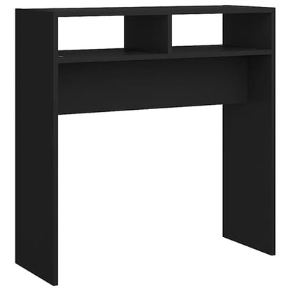 Acosta Wooden Console Table With 2 Shelves In Black