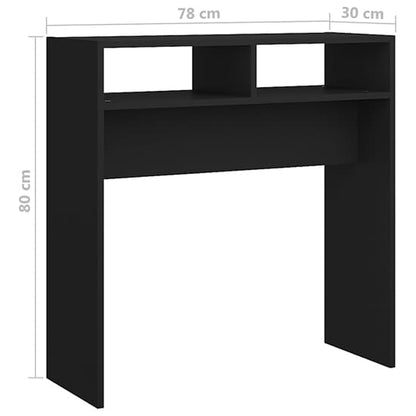 Acosta Wooden Console Table With 2 Shelves In Black