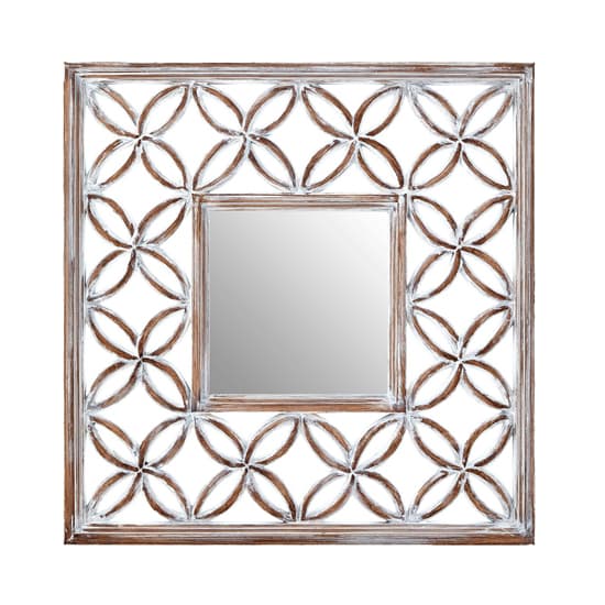 Actora Lattice Frame Wall Bedroom Mirror In Antique White