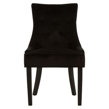 Adalinise Velvet Dining Chair With Wooden Legs In Black