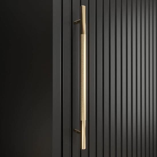 Adel I Wooden Wardrobe With Sliding 2 Doors 100cm In Black