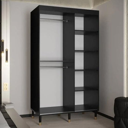 Adel I Wooden Wardrobe With Sliding 2 Doors 120cm In Black