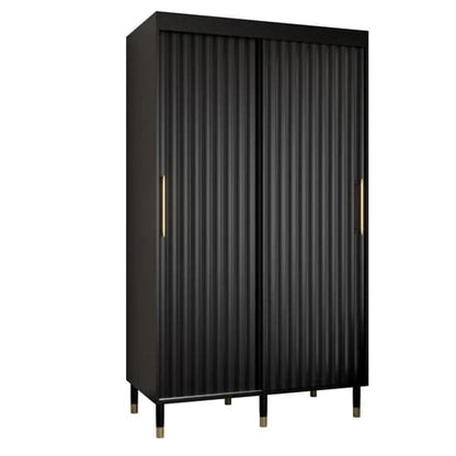 Adel I Wooden Wardrobe With Sliding 2 Doors 120cm In Black