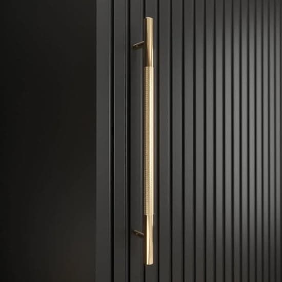 Adel I Wooden Wardrobe With Sliding 2 Doors 200cm In Black