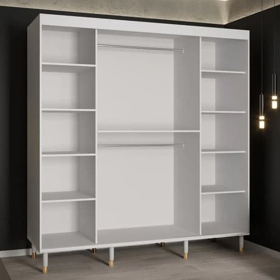 Adel II White Mirrored Sliding Wardrobe | Mirror | 2 Doors | 200cm