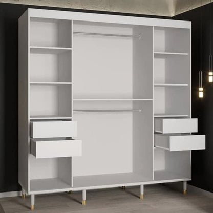 Adel II White Mirrored Sliding Wardrobe | Mirror | 2 Doors | 200cm