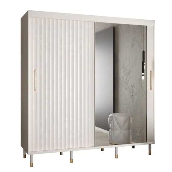 Adel II White Mirrored Sliding Wardrobe | Mirror | 2 Doors | 200cm