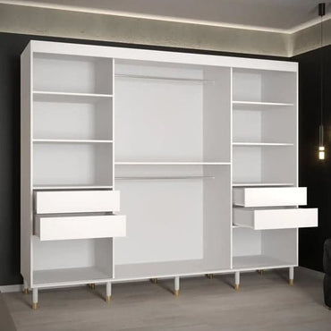 Adel II Sliding Wardrobe | White | Mirror | 3 Doors | 250cm