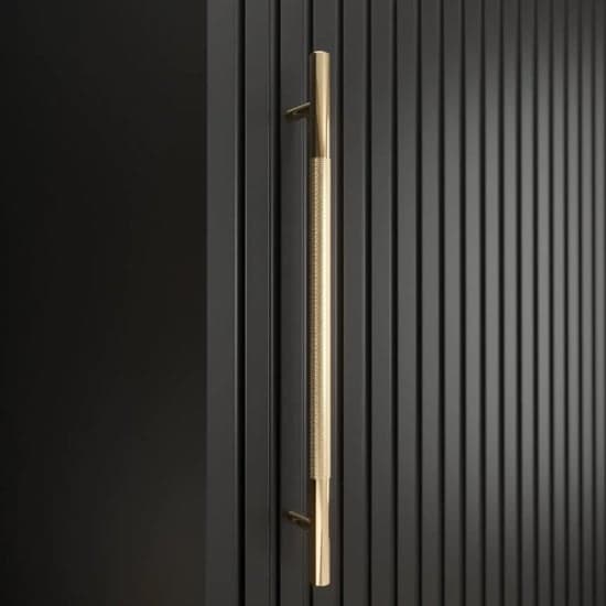 Adel Wooden Wardrobe With Sliding 2 Doors 100cm In Black