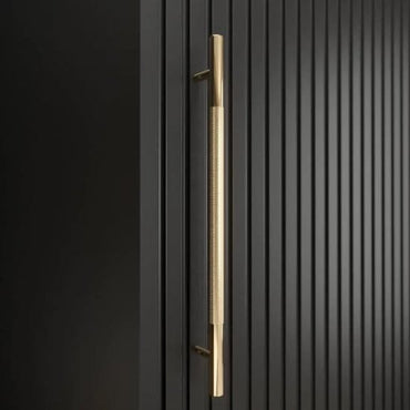 Adel Wooden Wardrobe With Sliding 2 Doors 100cm In Black