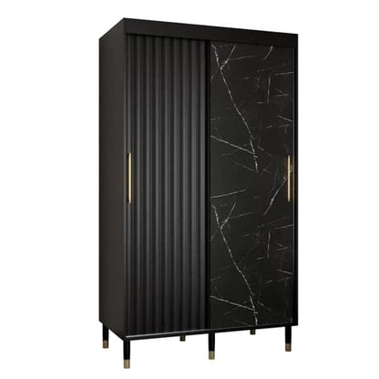 Adel Wooden Wardrobe With Sliding 2 Doors 120cm In Black