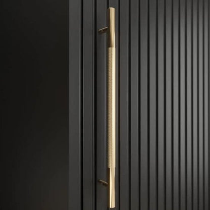 Adel Wooden Wardrobe With Sliding 3 Doors 200cm In Black