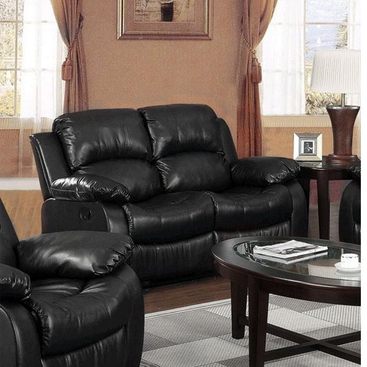 Corby 2 Seater Recliner Black - Full Bonded Leather