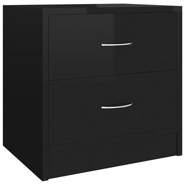 Aimo High Gloss Bedside Cabinet With 2 Drawers In Black