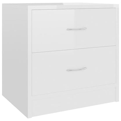 Aimo High Gloss Bedside Cabinet With 2 Drawers In White