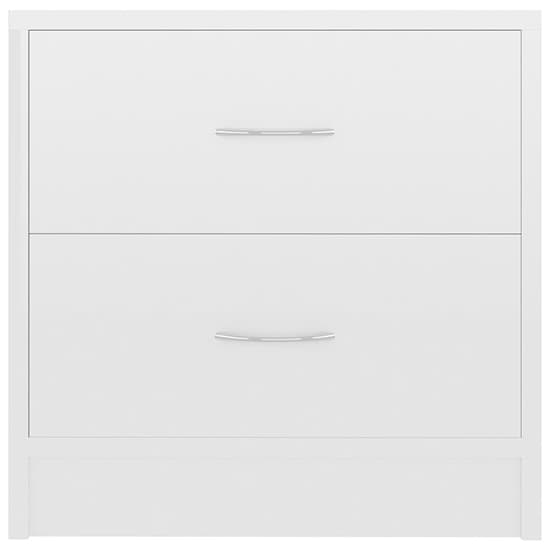 Aimo High Gloss Bedside Cabinet With 2 Drawers In White