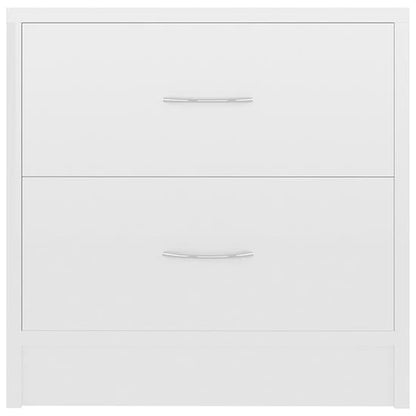 Aimo High Gloss Bedside Cabinet With 2 Drawers In White