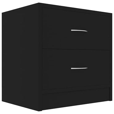 Aimo Wooden Bedside Cabinet With 2 Drawers In Black