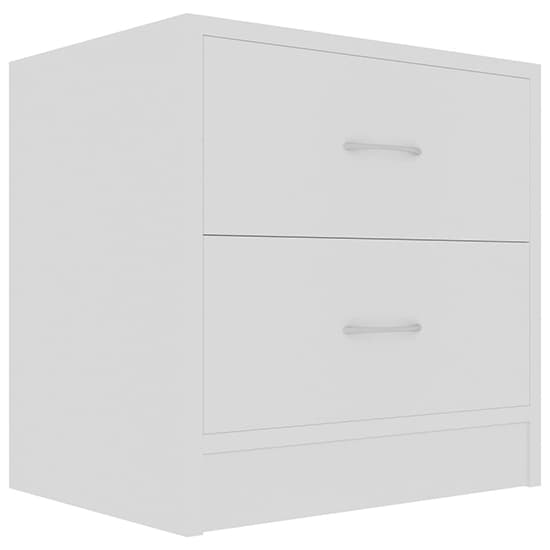 Aimo Wooden Bedside Cabinet With 2 Drawers In White