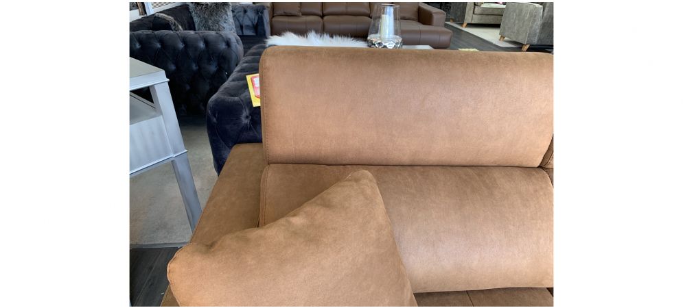 Ainhoa Saddle Brown Large Fabric Sofa Sofabed With Chrome Legs - Available In A Range Of Aquaclean Fabrics And Leathers(Mattress Size 185cm 140cm)