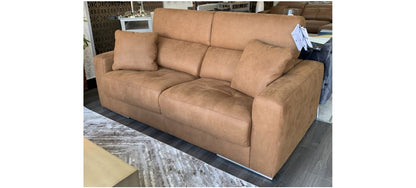 Ainhoa Saddle Brown Large Fabric Sofa Sofabed With Chrome Legs - Available In A Range Of Aquaclean Fabrics And Leathers(Mattress Size 185cm 140cm)