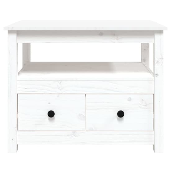 White Pine Wood Coffee Table with Storage Drawers - Aitla Collection