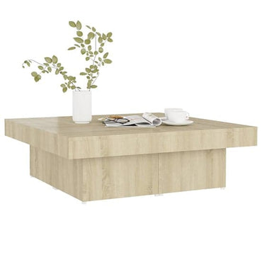 FURCO Akili Square Coffee Table in Sonoma Oak - Durable Chipboard Design for Living Room and Office