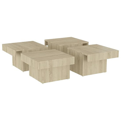 FURCO Akili Square Coffee Table in Sonoma Oak - Durable Chipboard Design for Living Room and Office