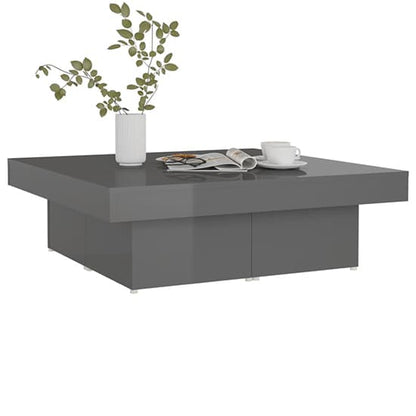 FURCO Grey High Gloss Square Coffee Table for Modern Living Rooms