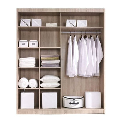 Sliding Mirrored Wardrobe 200cm in Matt White with Ample Storage and Easy Assembly