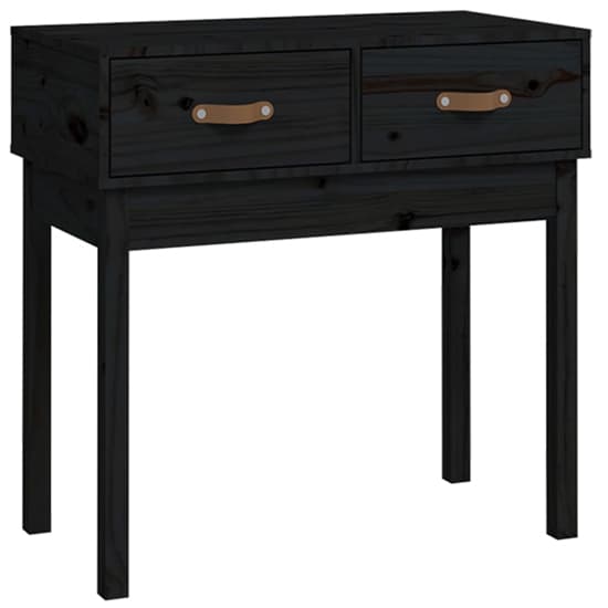 Alanya Pinewood Console Table With 2 Drawers In Black