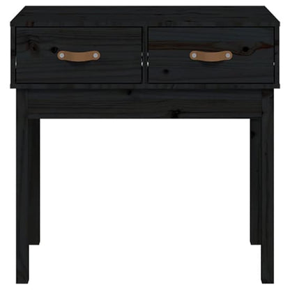 Alanya Pinewood Console Table With 2 Drawers In Black