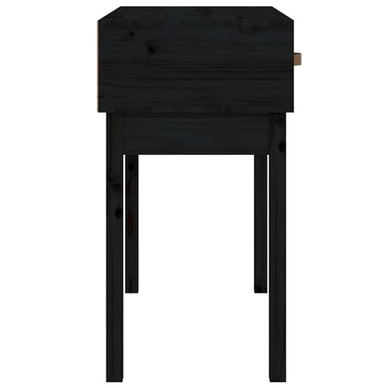 Alanya Pinewood Console Table With 2 Drawers In Black