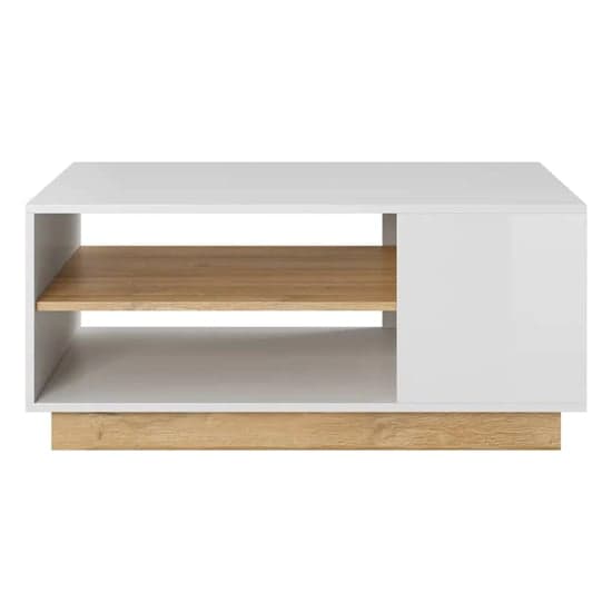 White High Gloss Coffee Table with Undershelf – Alaro Design for Living Room