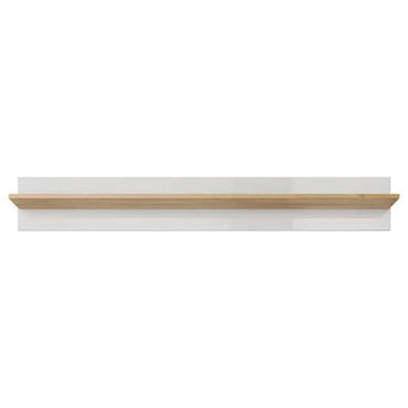 White High Gloss Alaro Wall Shelf - 138cm Versatile Home Decor