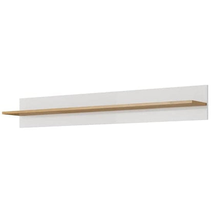 White High Gloss Alaro Wall Shelf - 138cm Versatile Home Decor