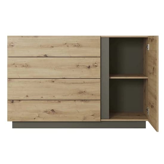 Artisan Oak Sideboard with 1 Door and 4 Drawers for Dining and Living Room