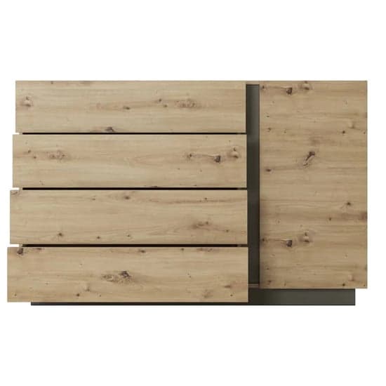 Artisan Oak Sideboard with 1 Door and 4 Drawers for Dining and Living Room