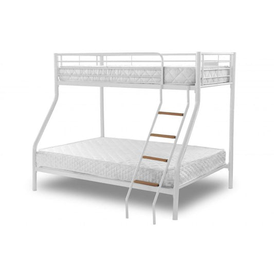 White Metal Carlisle Triple Sleeper Bunk Bed - Space-Saving Design for Modern Bedrooms