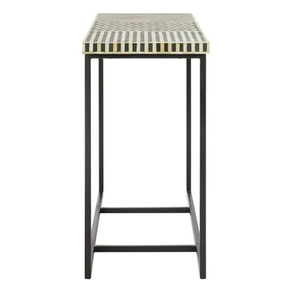 Algieba Wooden Console Table With Metal Base In Black