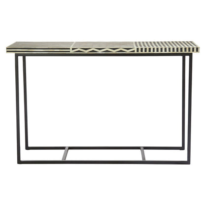 Algieba Wooden Console Table With Metal Base In Black