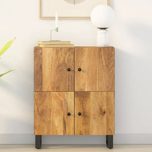 Alina Mango Solid Wood Sideboard With 4 Doors In Honey Brown