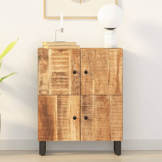 Alina Mango Solid Wood Sideboard With 4 Doors In Light Brown