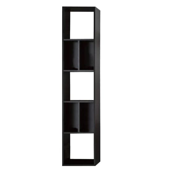 Modern Matt Black Wooden Bookcase with Multiple Shelves for Home and Office