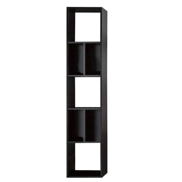 Modern Matt Black Wooden Bookcase with Multiple Shelves for Home and Office