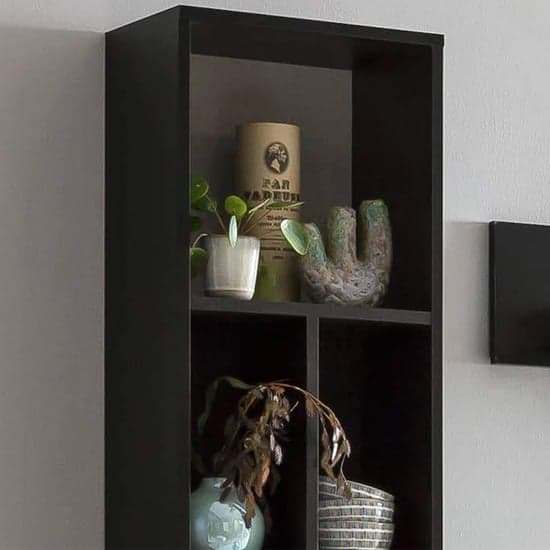 Modern Matt Black Wooden Bookcase with Multiple Shelves for Home and Office