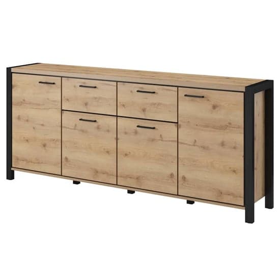 Aliso Wooden Sideboard With 4 Doors 2 Drawers In Taurus Oak