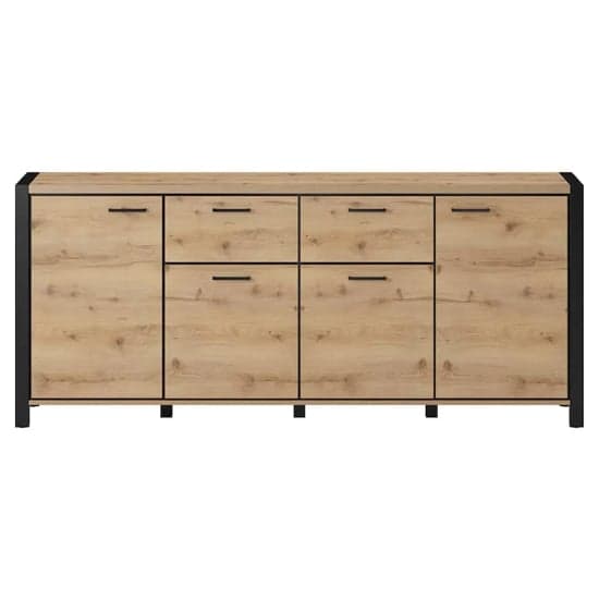 Aliso Wooden Sideboard With 4 Doors 2 Drawers In Taurus Oak