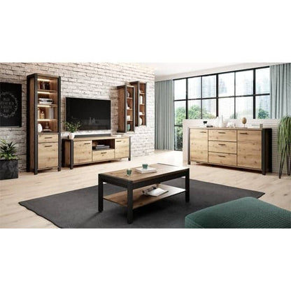 Aliso Wooden Sideboard With 4 Doors 2 Drawers In Taurus Oak